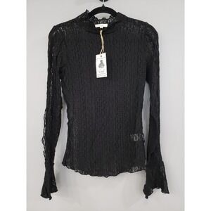 NEW Sheer Lace Turtleneck Women Size Small gothic whimsical whimsigoth fairycore